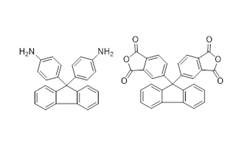 BAFL(ビスアニリンフルオレン)とBPAF（ビス無水フタル酸フルオレン）
