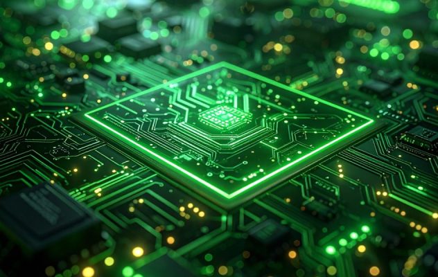 電子基板のクローズアップ